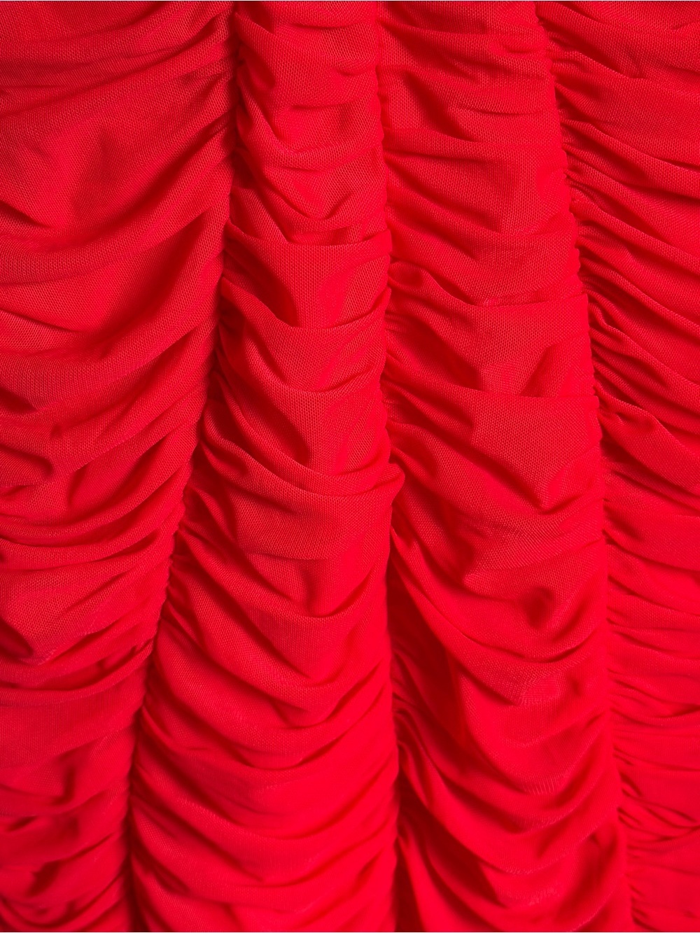 Vintage Y2K bebe Ruched Mesh Fitted Mini Party Dress in Fiery Red, Size S - Picture 3 of 10